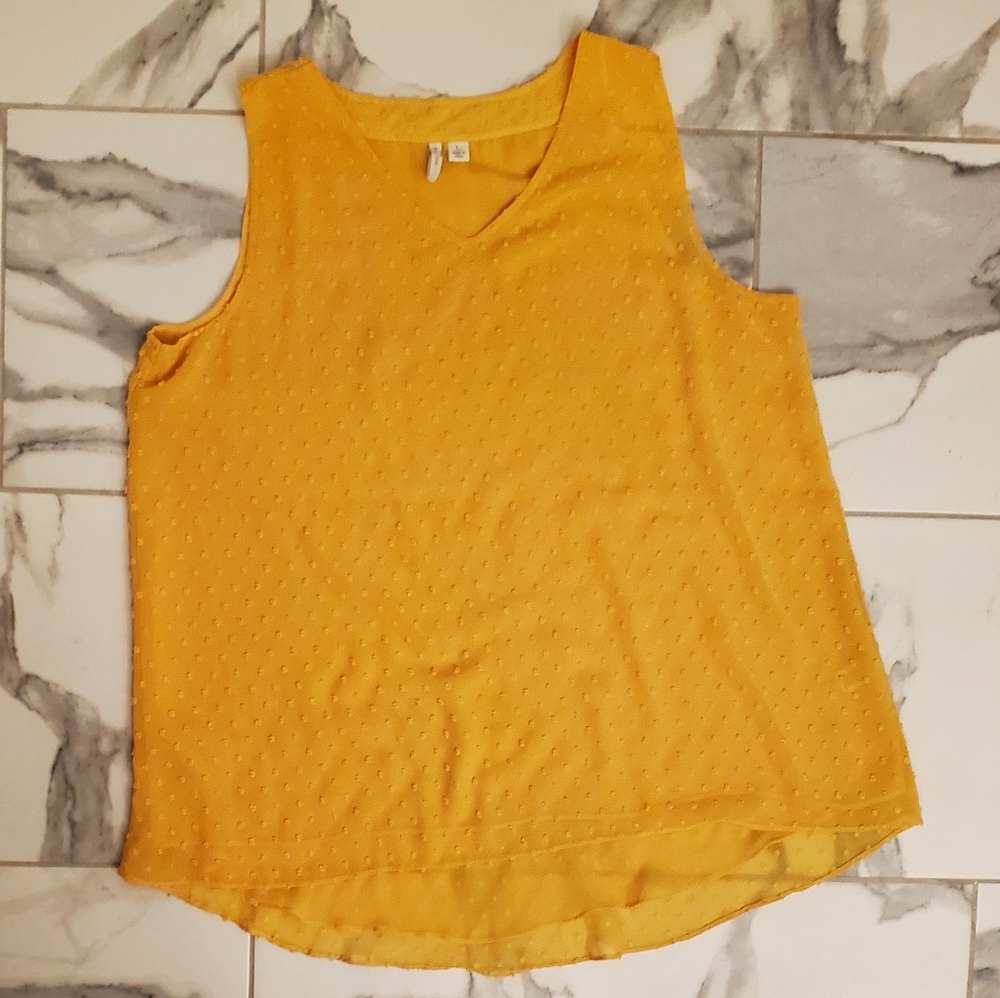 Mustard Gold Sleveless Swing Top Large